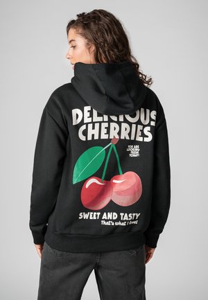 Sublevel MIT ZITRONEN-PRINT UND SCHRIFTZUG LEMONADE - Kapuzenpullover - black