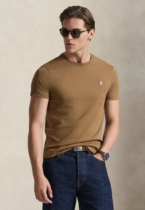 CUSTOM SLIM FIT JERSEY CREWNECK T-SHIRT - Βασικό μπλουζάκι - brown