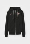 NBA CHICAGO BULLS FULL ZIP HOODY - Klubu apģērbs - black/pale ivory/red stardust