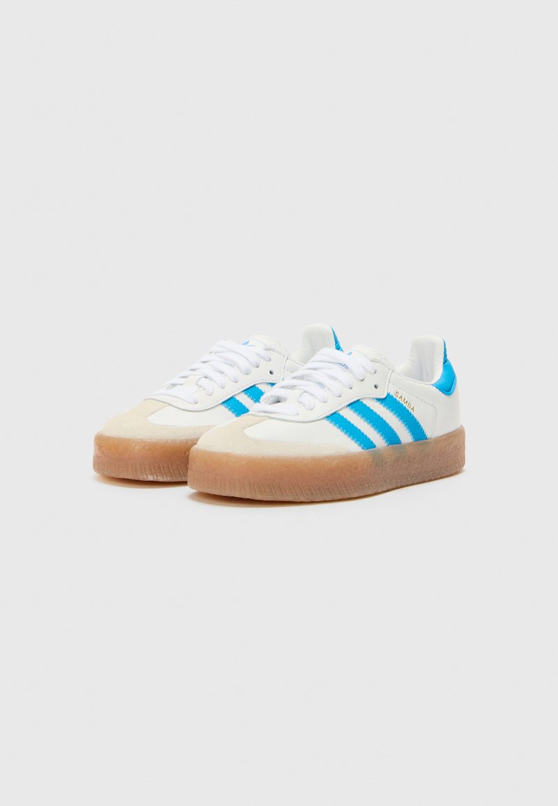 adidas Originals SAMBAE UNISEX - Trainers - ftwr white/bright blue/gold  met./white - Zalando.co.uk