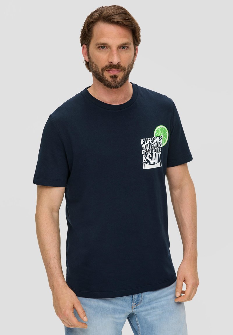 s.Oliver FRONTPRINT - T-shirt print - navy