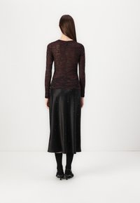 YAS YASPELLA RHINESTONE MIDI SKIRT  - A-line skjørt - black