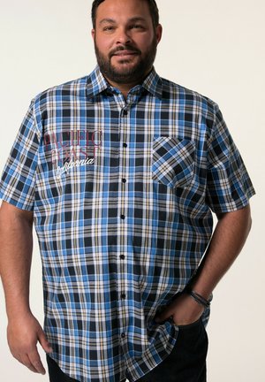 Men Plus, CHECK SHIRT, SHORT SLEEVES, KENT COLLAR, COMFORT FIT, UP TO 8XL - Overhemd - navy blue