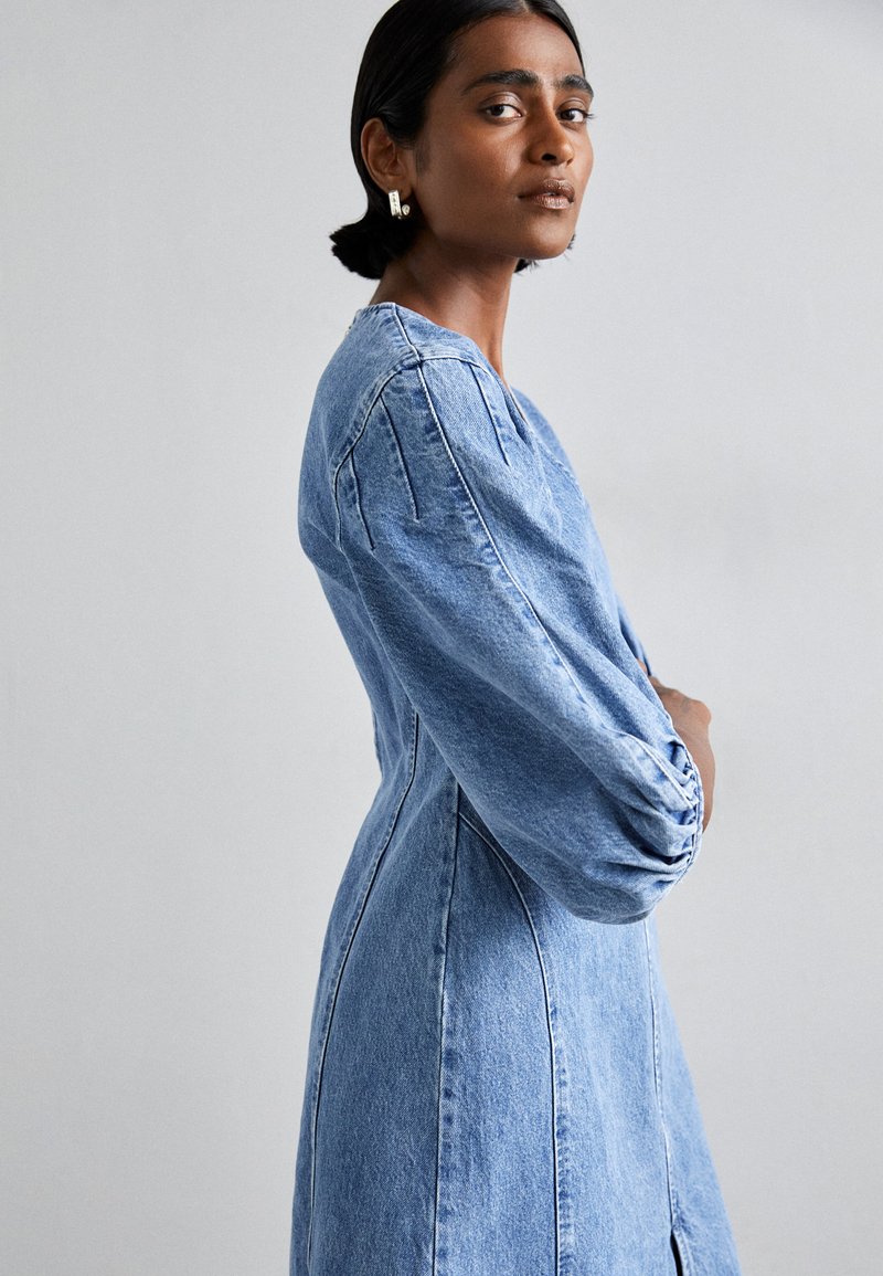 Dress Robe Denim Longue Midi Dress Robe Jean Zalando Lee