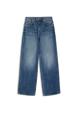 Bershka, STRAIGHT WIDE HIGH WAIST- JEANS - Wide Leg - dark blue