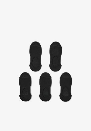 Confezione da cinque calzini alla caviglia neri realizzati in tessuto testurizzato con zone rinforzate su punta e tallone, caratterizzati da un design a taglio basso per un utilizzo discreto.