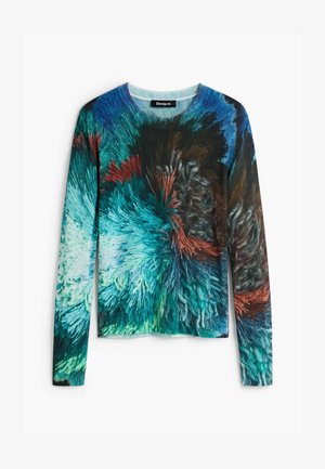 Desigual, PRINTED SWEATER M. C. LACROIX - Svetrík - blue