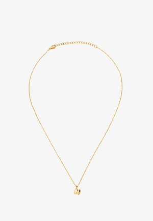 Collana delicata in oro con un piccolo ciondolo d'oro a forma della lettera "N" e una chiusura regolabile.