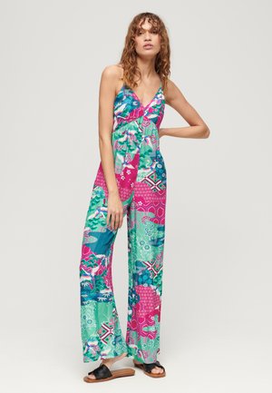 Tuta jumpsuit - magenta stork cloud