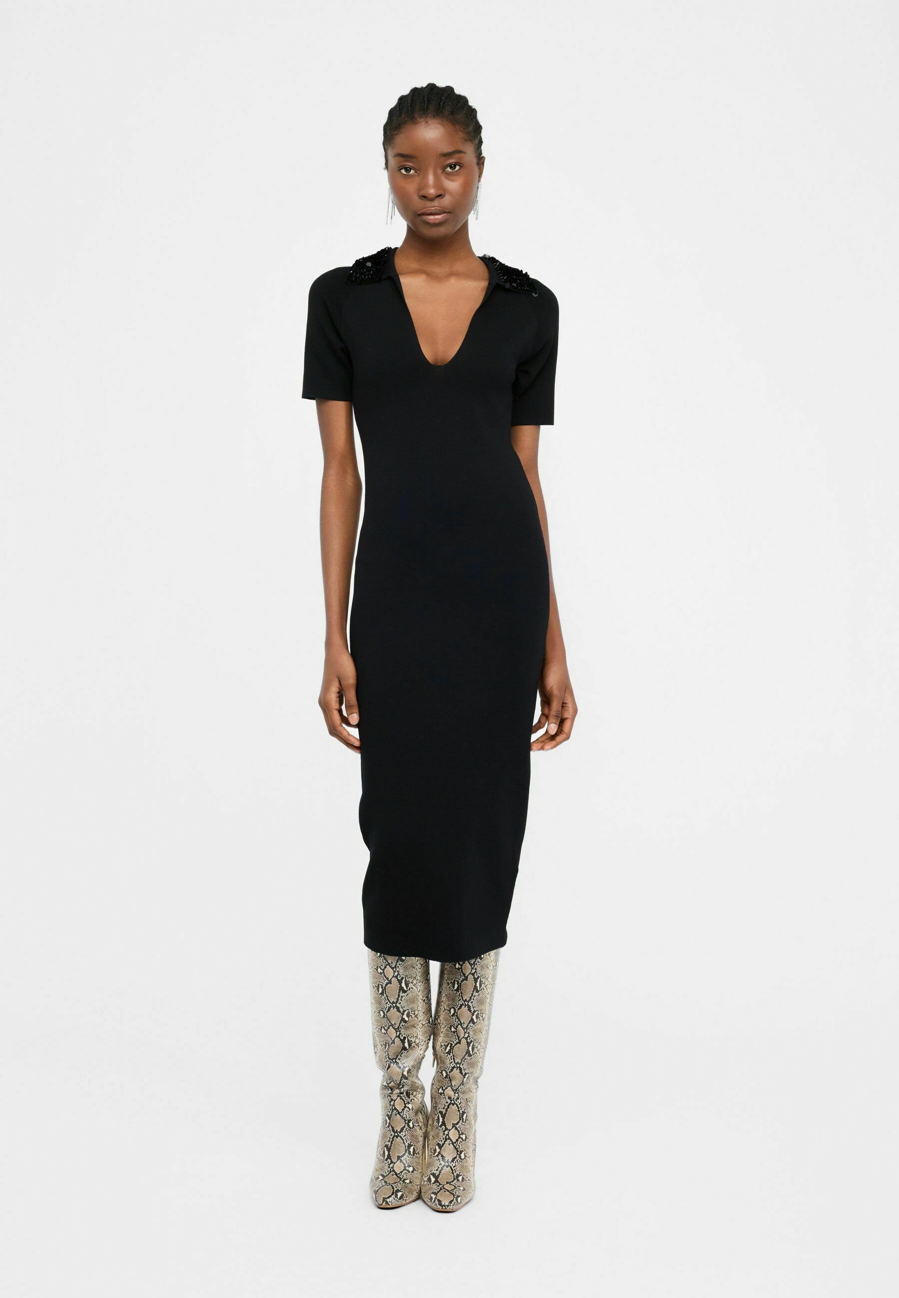 ワンピース LIU JO Woman Dress Black CA4317MA61O W9414 m_666c582340addac216e0837e.jpg