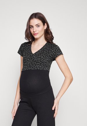 Boob CROPPED TOP - Μπλουζάκι με στάμπα - grey/black