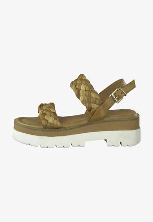 Marco Tozzi BY GUIDO MARIA KRETSCHMER - Sandalen met plateauzool - cognac comb