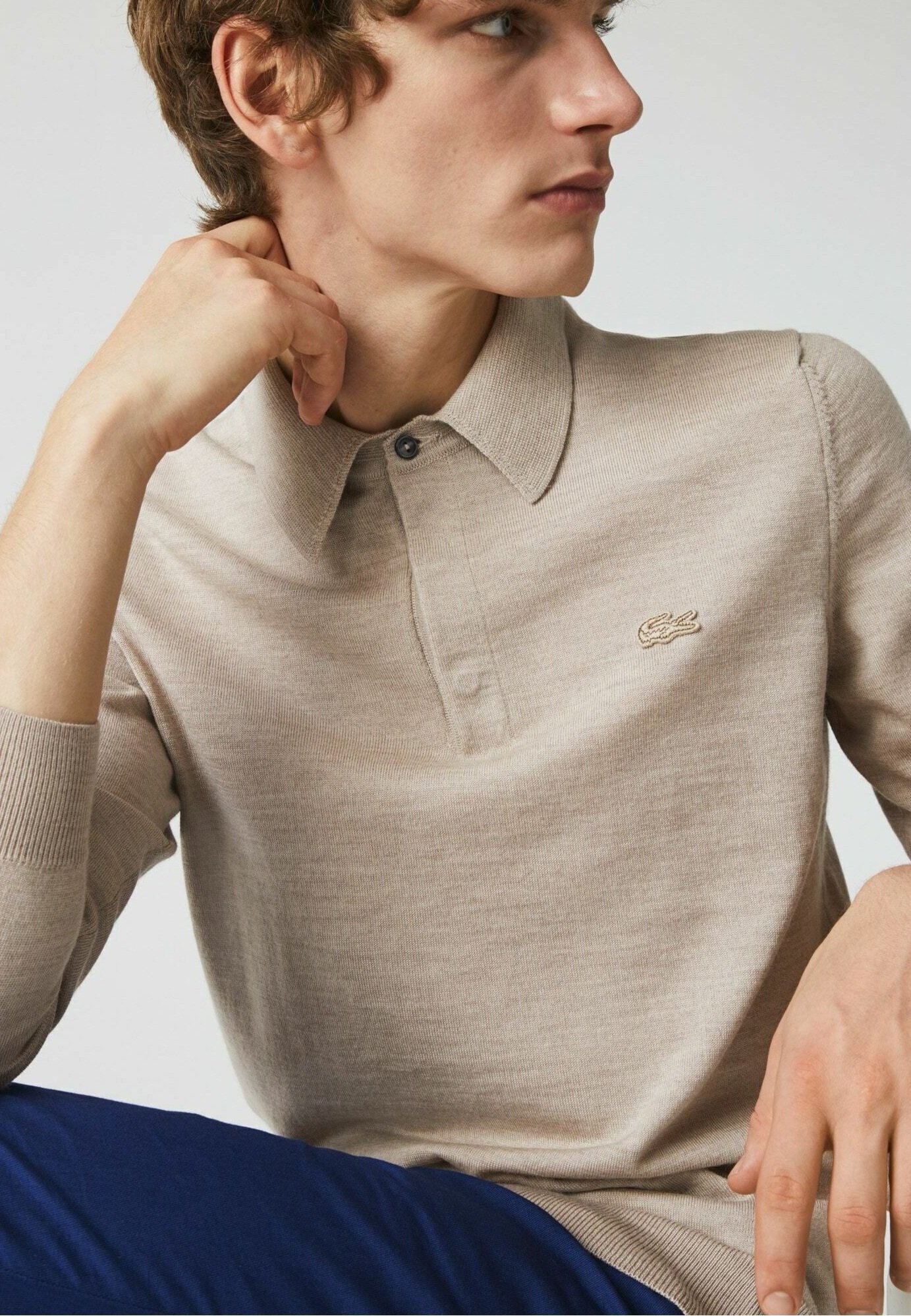 beige lacoste polo shirt