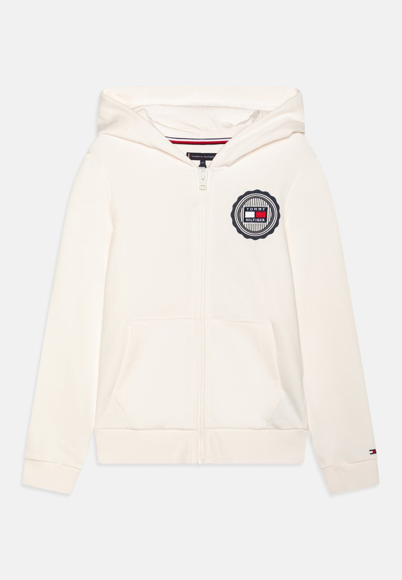 Tommy Hilfiger STAMP TOWELLING - Felpa con zip - ancient white