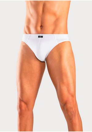 Weiße Baumwollunterhose mit engem Schnitt, ausgestattet mit einem weichen Bund und minimaler Naht. Glatte Textur, keine sichtbaren Muster oder Akzente.