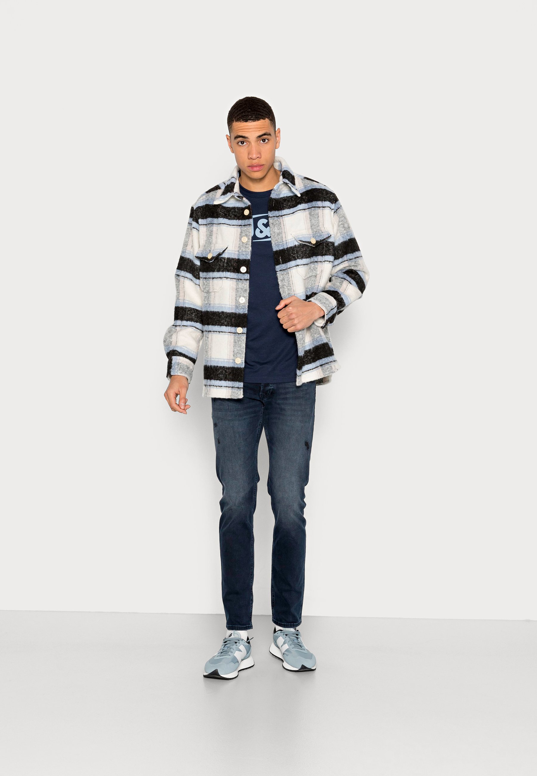Jack \u0026 Jones Crew Neck T-Shirt - Men - Blue - Size S