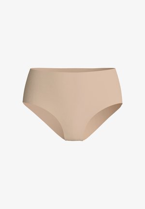 Nude hoge taille slip gemaakt van zachte stof, met een naadloos ontwerp en scherpe randen voor comfort en een discrete pasvorm.