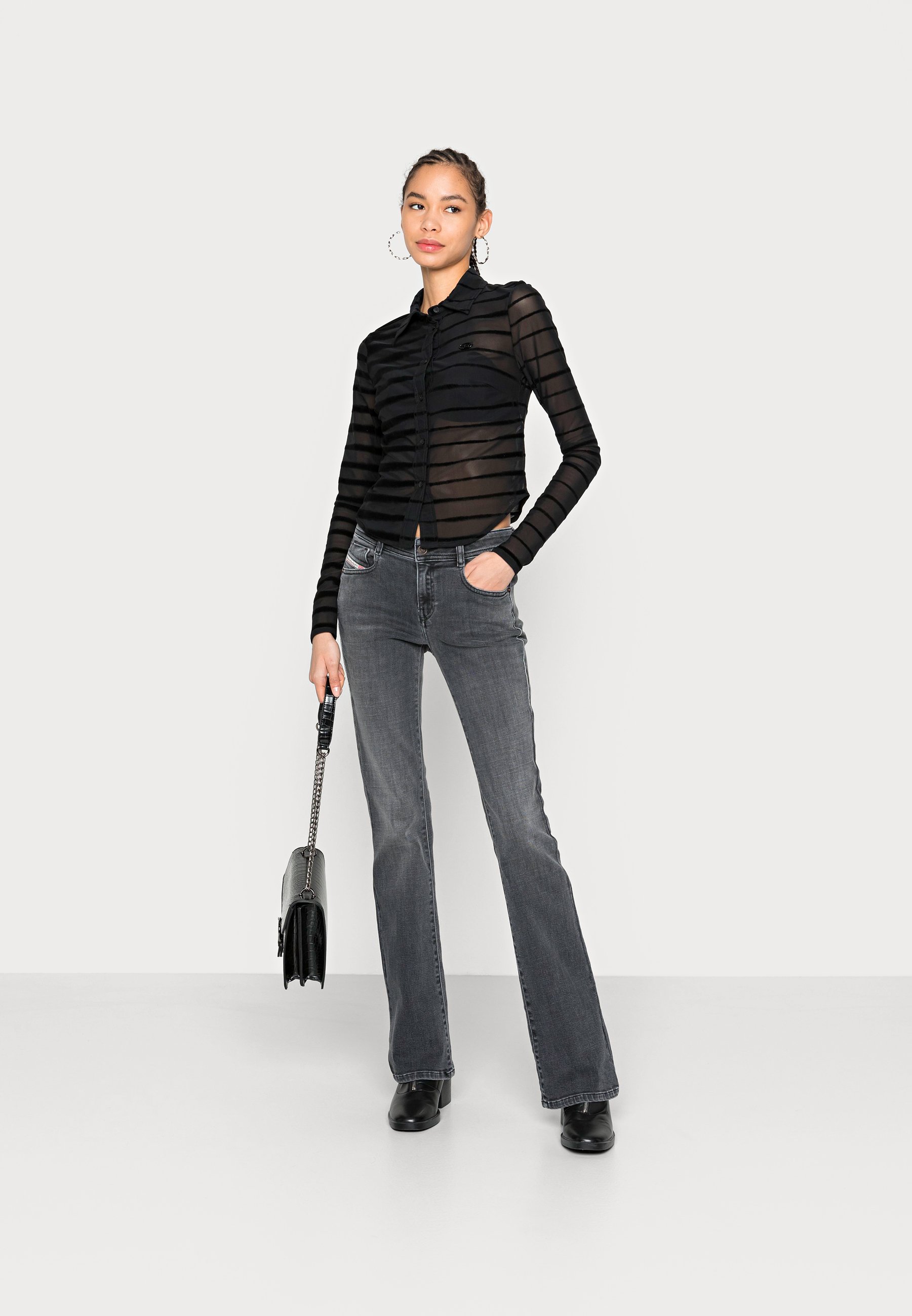 Diesel 1969 D-EBBEY - Jeans a zampa - black / gray/grigio denim - Zalando.it