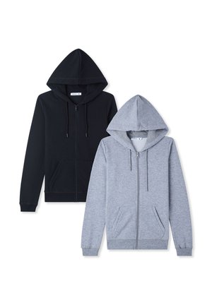 Terranova, FETD02583P25PK2 PACK 2 PZ ZIP CAP TU FT S163 - Felpa con zip - x nero x grigio