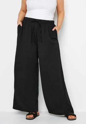Yours Clothing WIDE LEG TROUSERS - Broek - black
