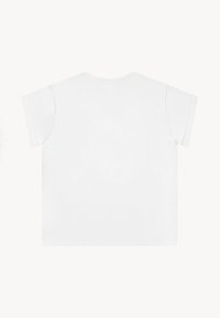 Biała koszulka z krótkim rękawem o prostym kroju. Wykonana z miękkiej bawełny, z okrągłym dekoltem i minimalnymi detalami szwów.