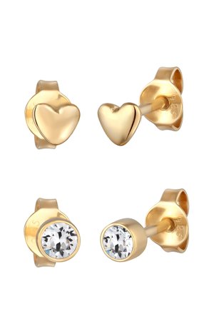 SPARKLING BASIC HEART - MIT KRISTALLEN VON SWAROVSKI® - Øreringe - gold-coloured