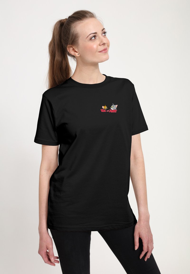 Henry Tiger TOM AND JERRY FACES - Triko s potiskem - black