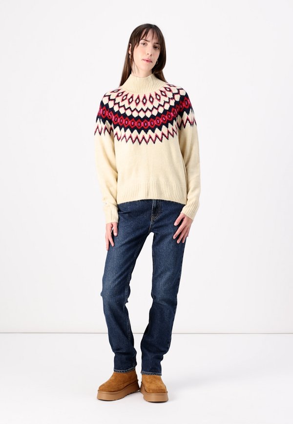 V AIRY MOCKNECK FAIRISLE - Jumper - sand3