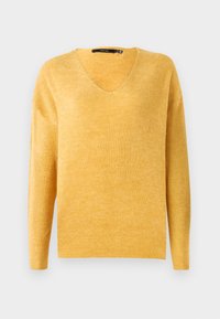VMCREWLEFILE VNECK  - Stickad tröja - golden spice
