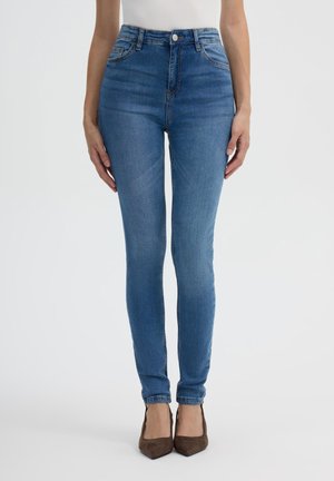 Terranova, PANTALONE JEANS LUNGO TINTA UNITA - Jeans Skinny Fit - blu denim medio