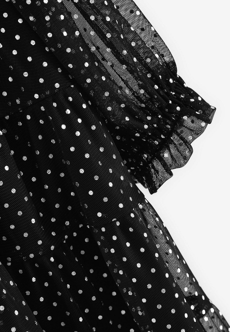 Kinder Freizeitkleider | Next METALLIC TIERED Cocktailkleid/festliches Kleid silver black/schwarz - DF36382 Kinder Freizeitkleider | Next METALLIC TIERED Cocktailkleid/festliches Kleid silver black/schwarz - DF36382