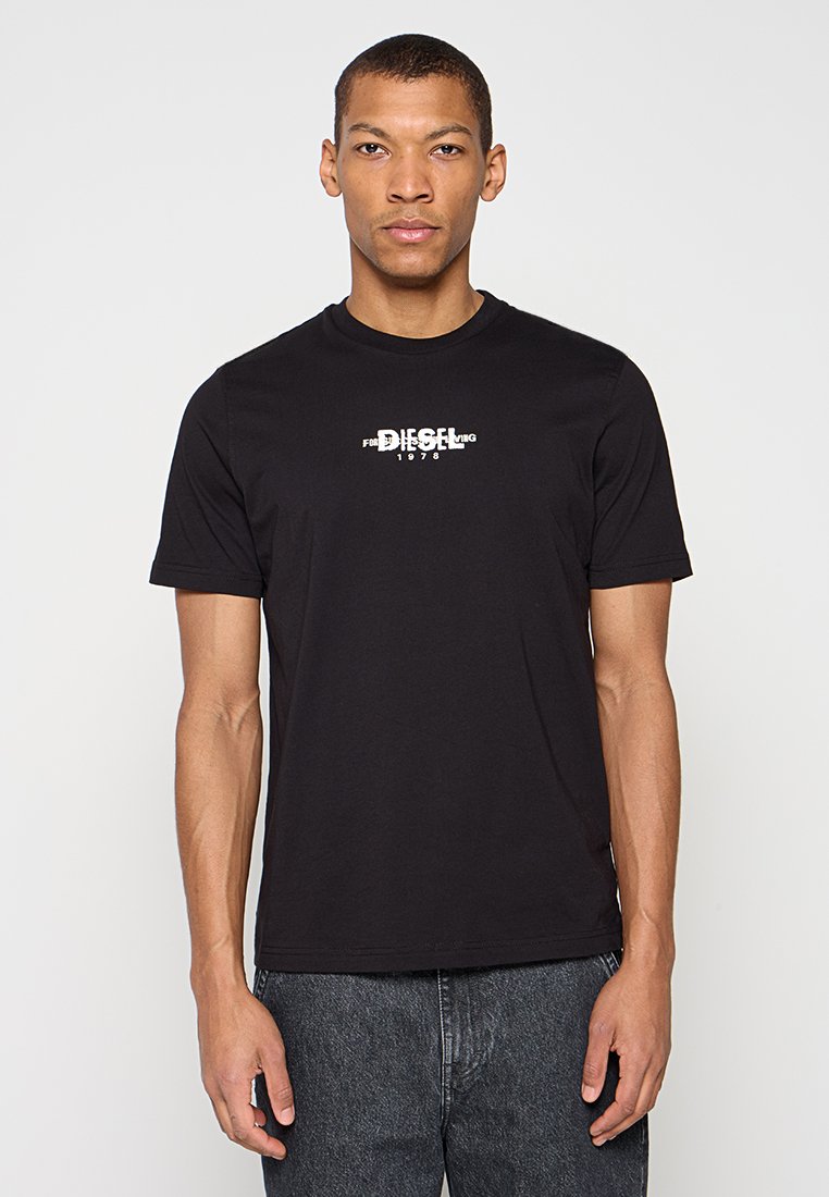 Diesel T-shirt print zwart