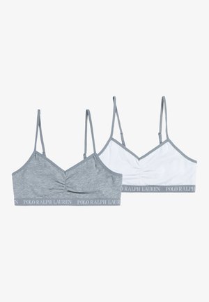 Ralph Lauren Girls Solid 2 Pack Bralettes Set in Grey