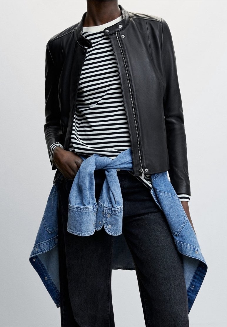 Mango Giacca di pelle - black