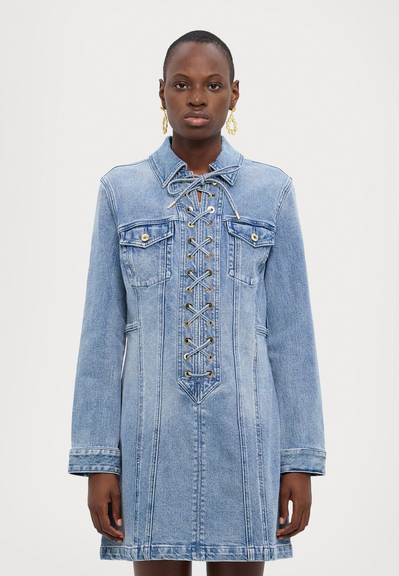 white christmas dresses Michael Kors Pocket Denim Dress