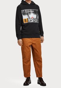 Scotch & Soda Felpa con cappuccio - black