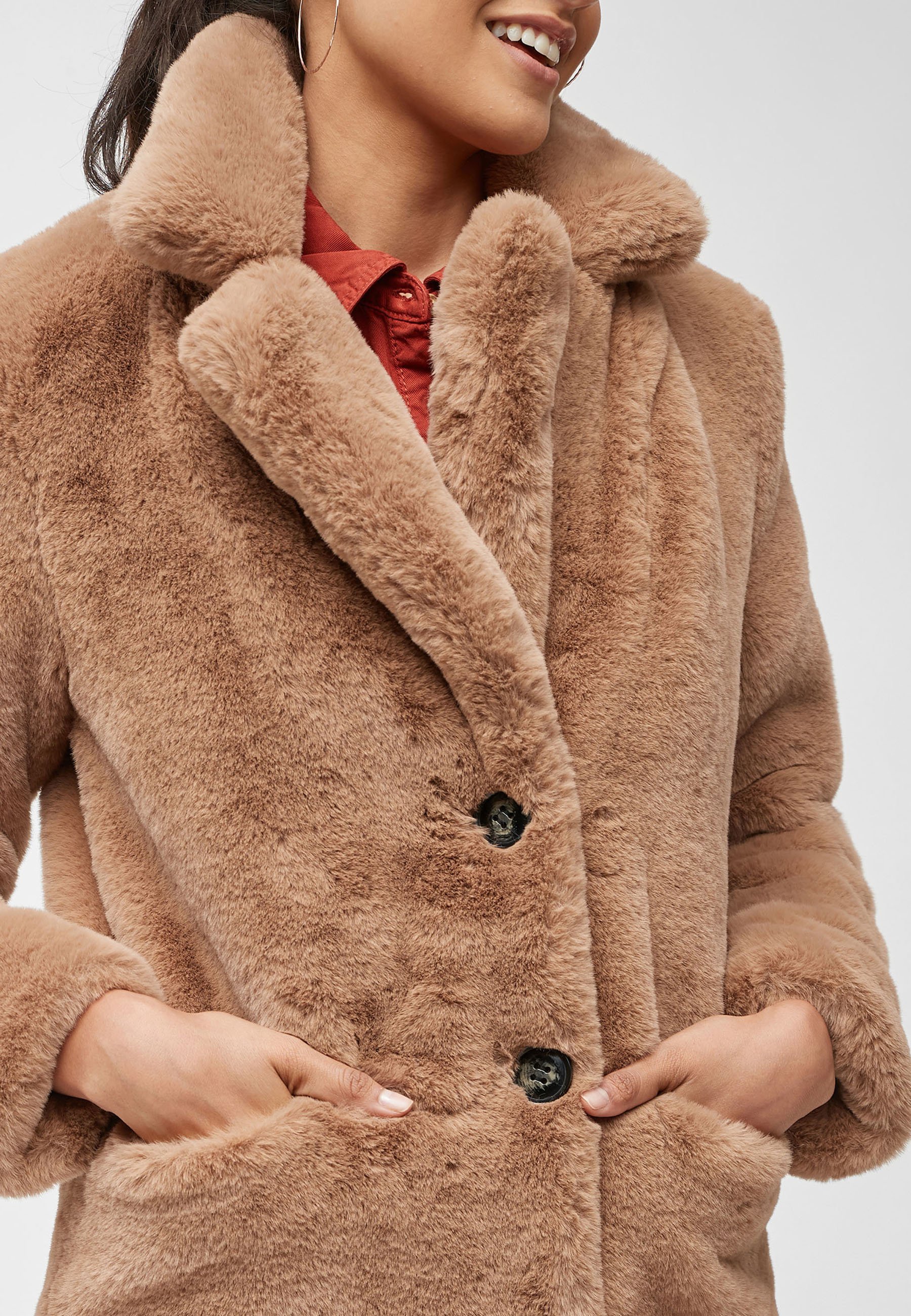 CAMEL FAUX FUR COAT Wintermantel light brown CAMEL FAUX FUR COAT Wintermantel light brown