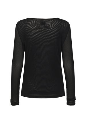 Kaffe KACHAI DRAPED MESH TOP - Majica z dolgimi rokavi - black deep