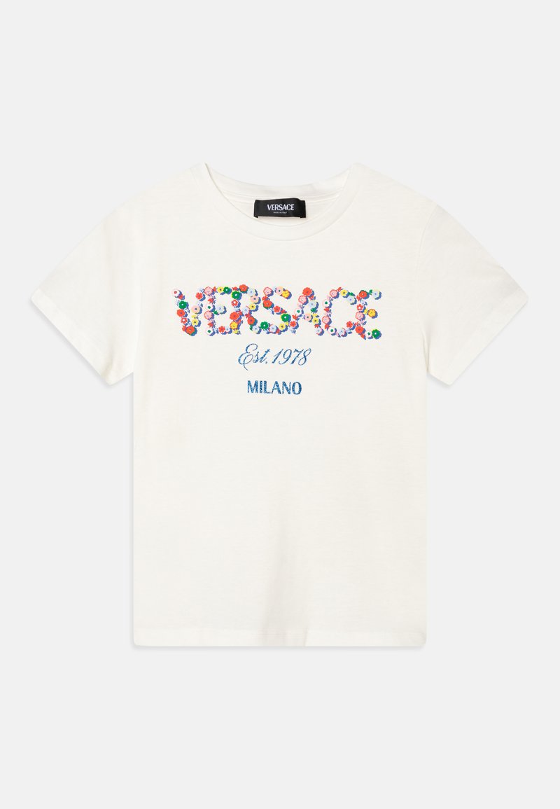 Versace FIORI UNISEX - Trükipildiga T-särk - bianco/multi-coloured