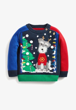 CHRISTMAS DOG - Svetrík - navy blue