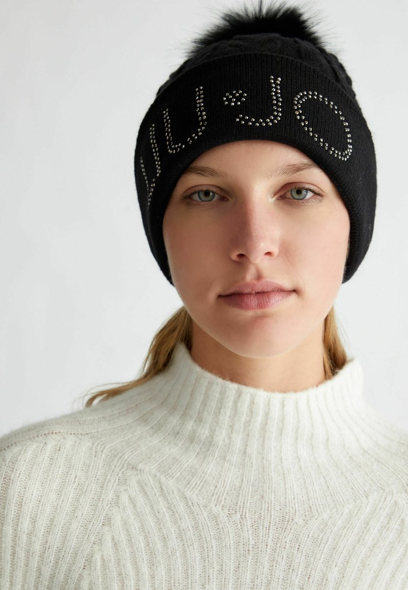 LIU JO POMPOMS - Berretto - black