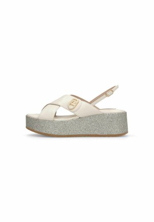 WITH GLITTER - Platformas sandales - white