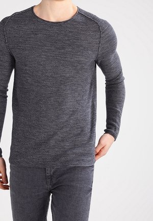 Strickpullover - mottled dark blue