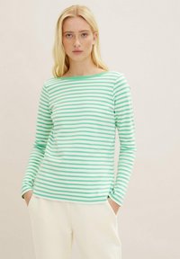 TOM TAILOR DENIM Camiseta de manga larga - white green stripe