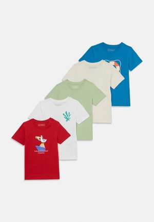 5 PACK - Print T-shirt - off white/blue/red