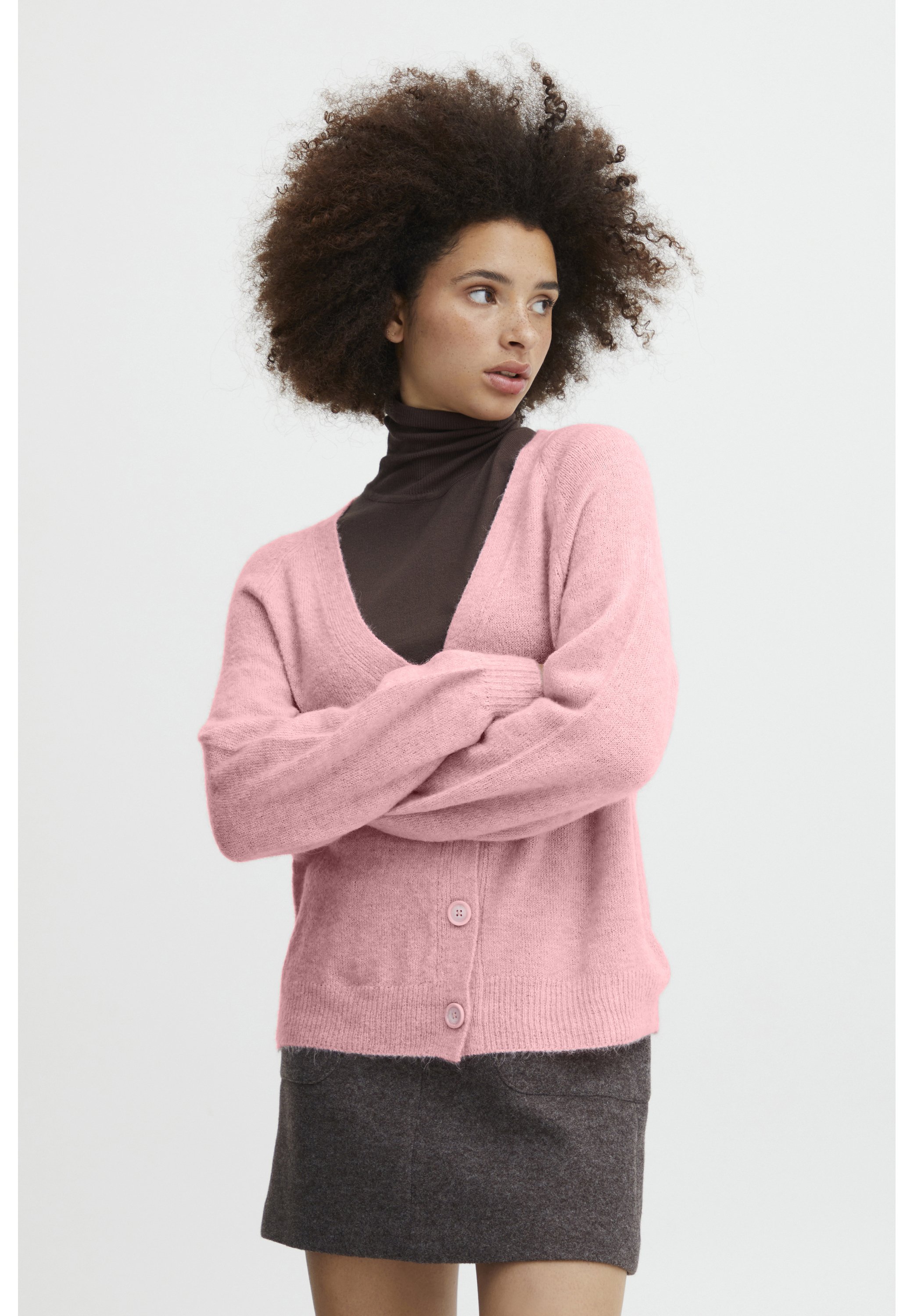 売れ筋商品|||イチ ニット&セーター レディース アウター IHKamara - Jumper - pink nectar Monki high neck chunky rib knit sweater with volume sleeve