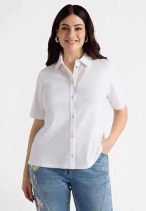 CON INSERTI RICAMATI - Button-down blouse - bianco