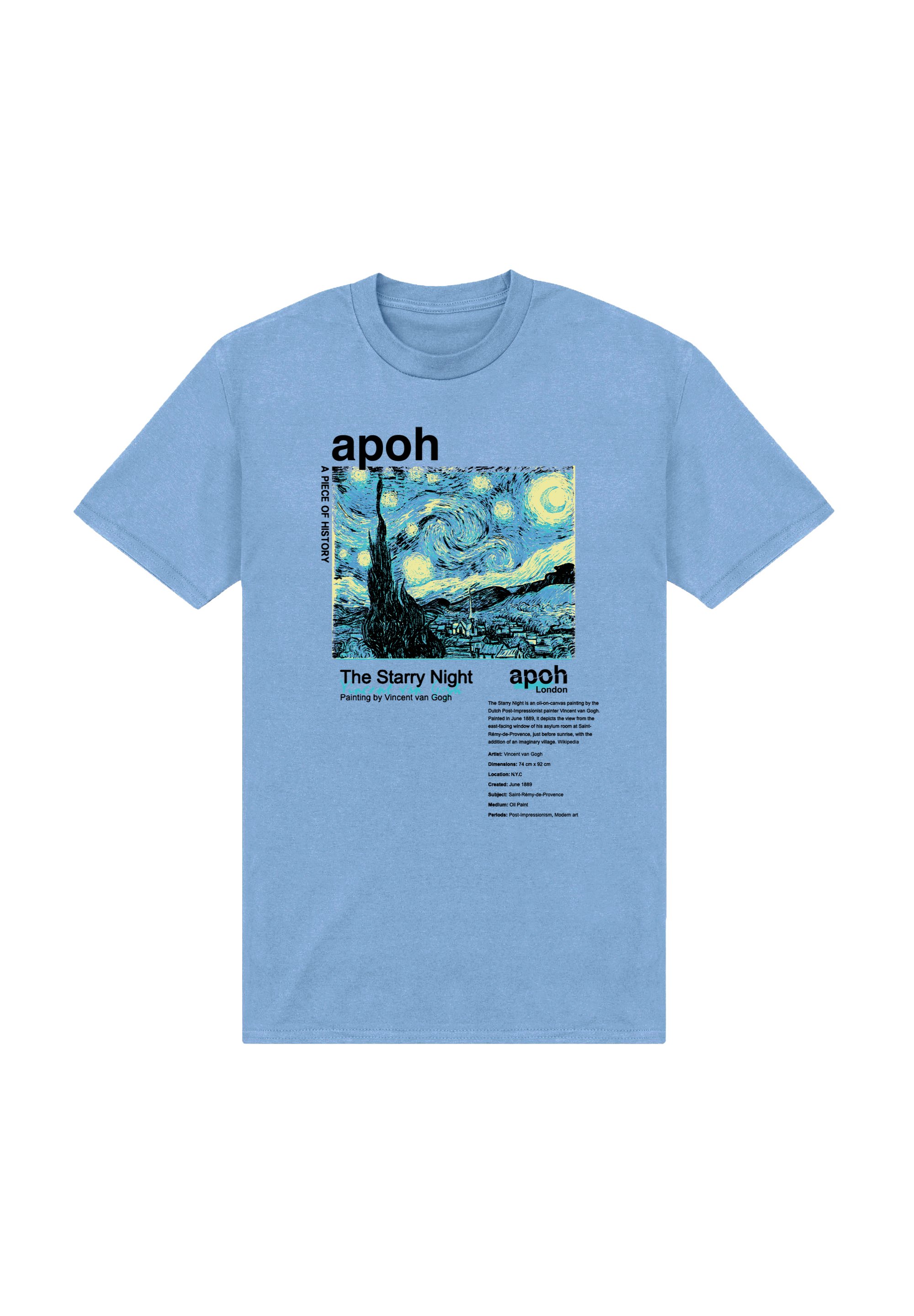 Henry Tiger apoh London - Van Gogh Starry Night Text - Print T 