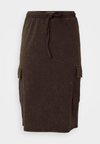 CARLEONI LIFE CARGO SKIRT - Saia lápis - black coffee washed