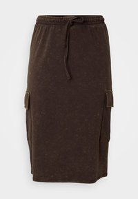 CARLEONI LIFE CARGO SKIRT - Pencil skirt - black coffee washed